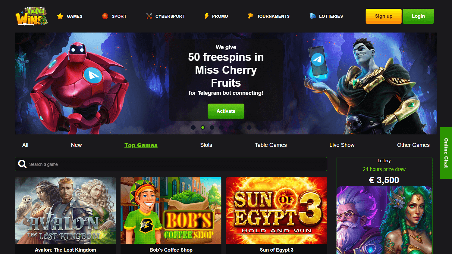 Voodoo Wins Casino Desktop screenshot